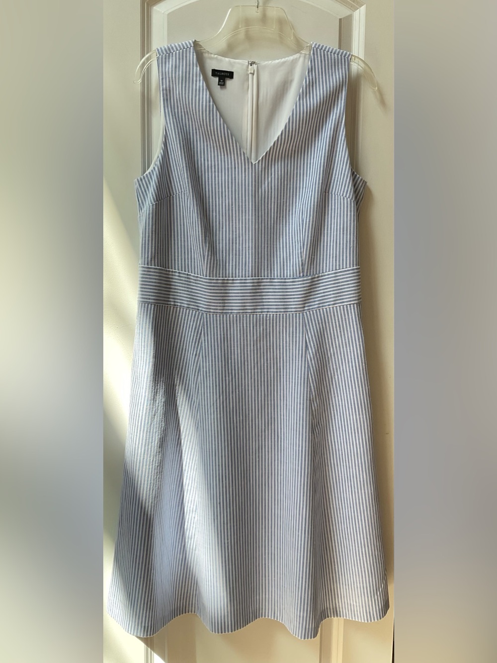 Talbots Linen Blend Fit N Flare Dress - Picture 2 of 9